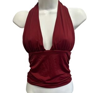 Halter Neck Top in Deep Red